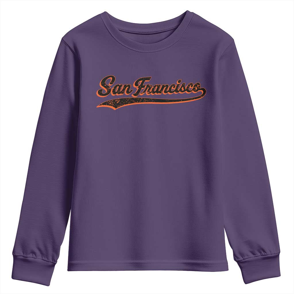 San Francisco Sports Script Retro Baseball Lovers Proud City Youth Sweatshirt
