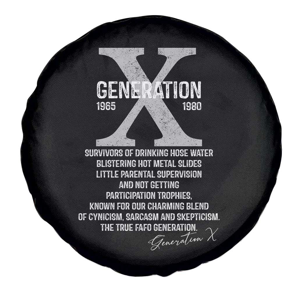 Proud Gen X 1965 to 1980 Spare Tire Cover Vintage Generation X
