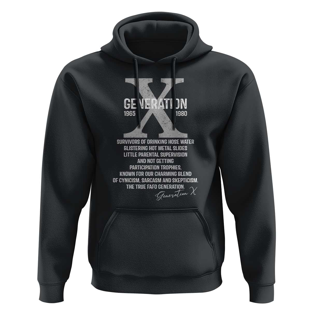 Proud Gen X 1965 to 1980 Hoodie Vintage Generation X