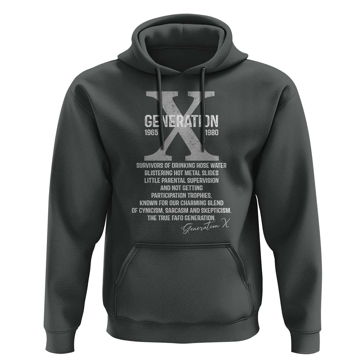 Proud Gen X 1965 to 1980 Hoodie Vintage Generation X