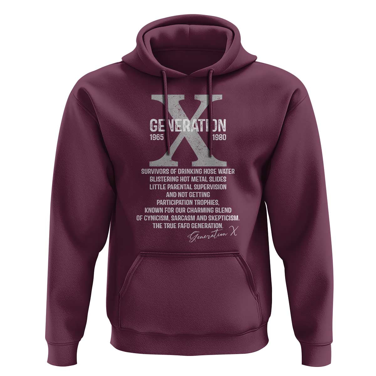 Proud Gen X 1965 to 1980 Hoodie Vintage Generation X