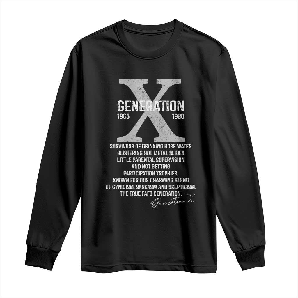 Proud Gen X 1965 to 1980 Long Sleeve Shirt Vintage Generation X