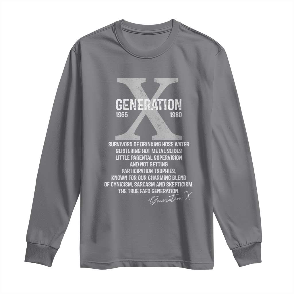 Proud Gen X 1965 to 1980 Long Sleeve Shirt Vintage Generation X