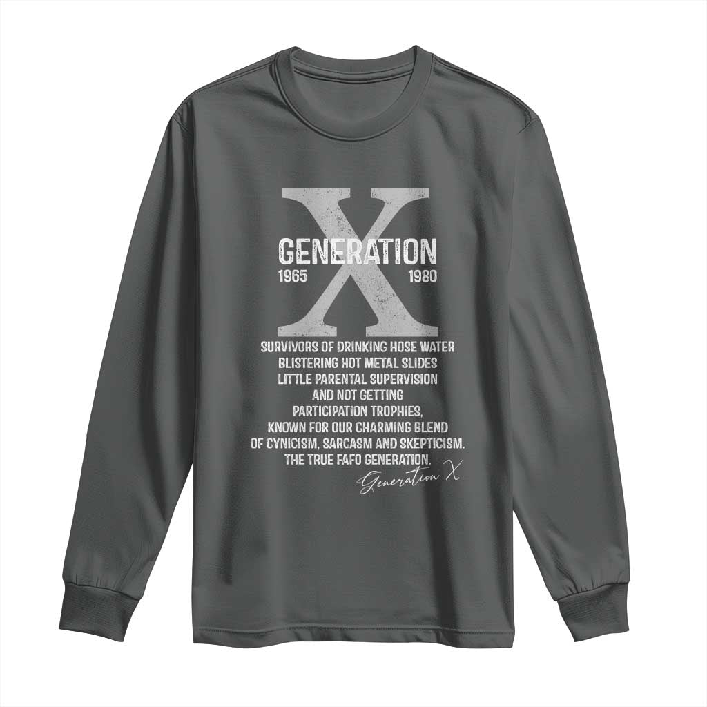 Proud Gen X 1965 to 1980 Long Sleeve Shirt Vintage Generation X