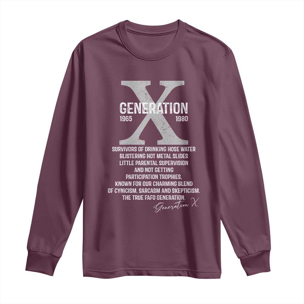Proud Gen X 1965 to 1980 Long Sleeve Shirt Vintage Generation X