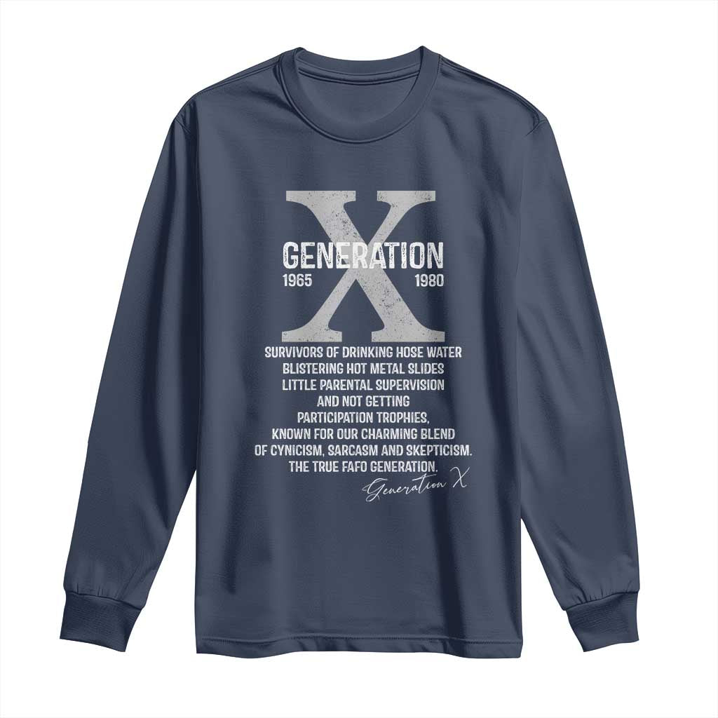 Proud Gen X 1965 to 1980 Long Sleeve Shirt Vintage Generation X