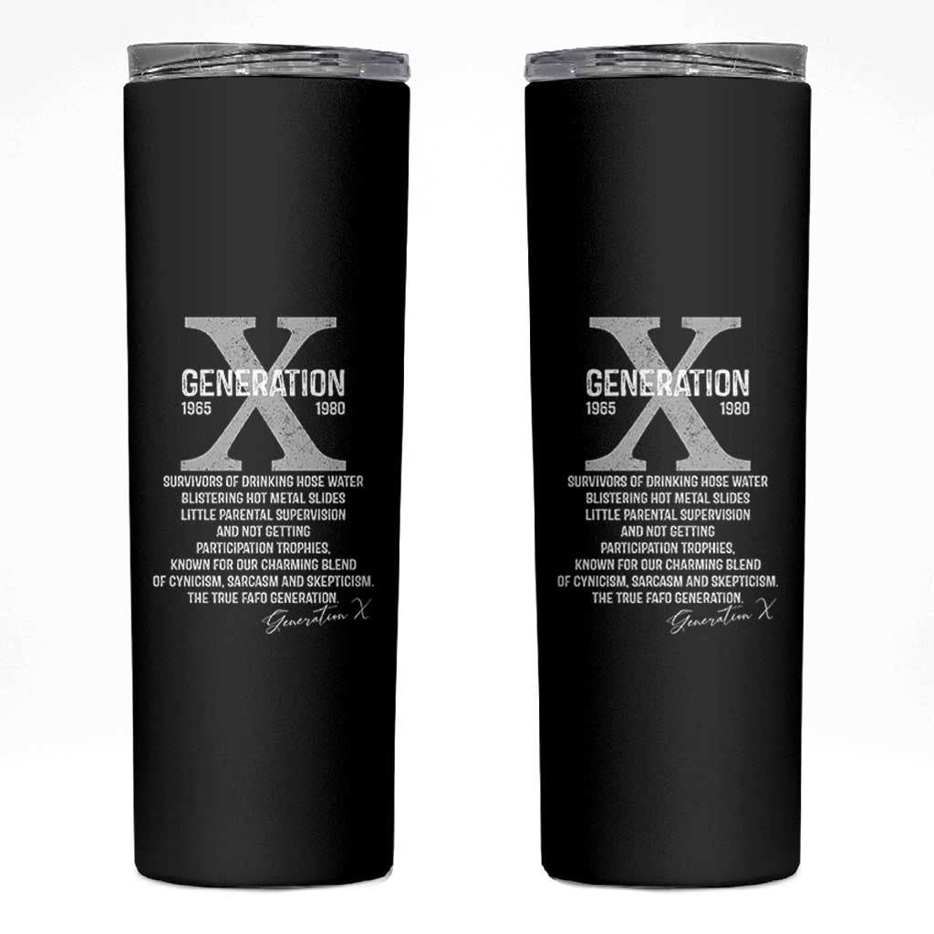 Proud Gen X 1965 to 1980 Skinny Tumbler Vintage Generation X