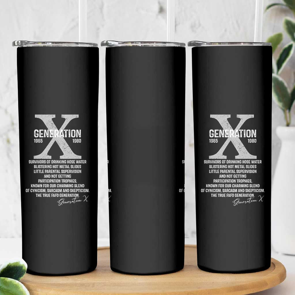 Proud Gen X 1965 to 1980 Skinny Tumbler Vintage Generation X