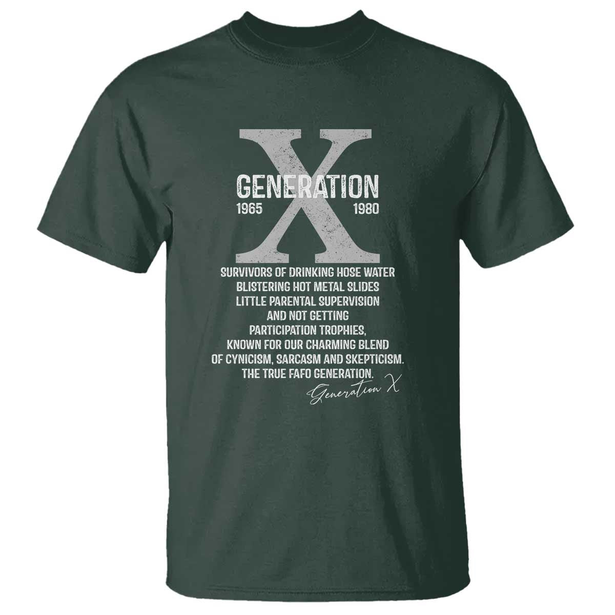 Proud Gen X 1965 to 1980 T Shirt Vintage Generation X