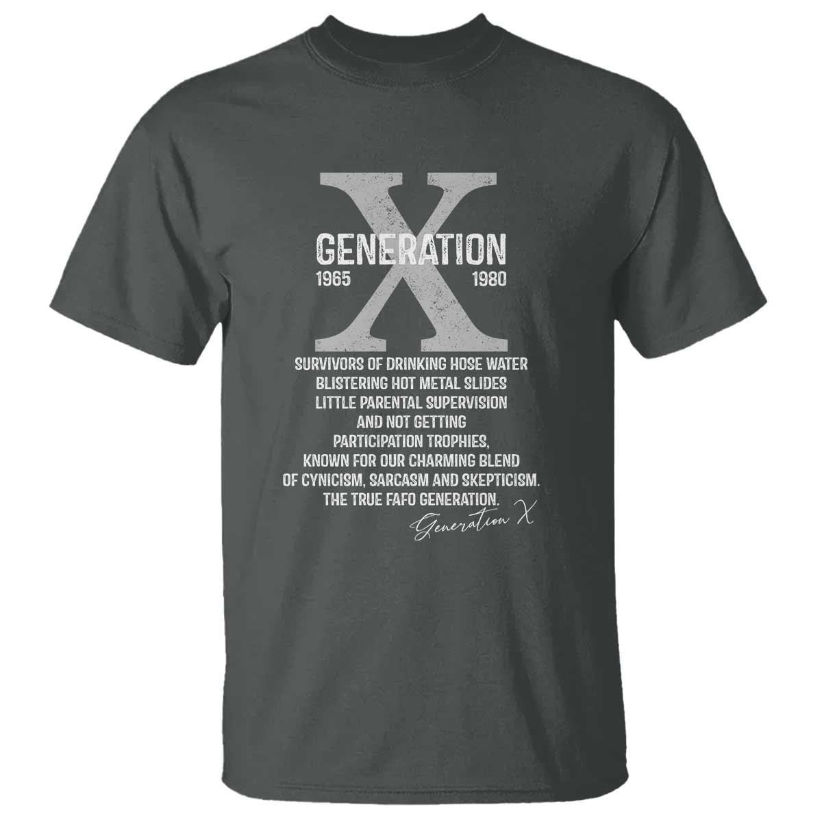 Proud Gen X 1965 to 1980 T Shirt Vintage Generation X