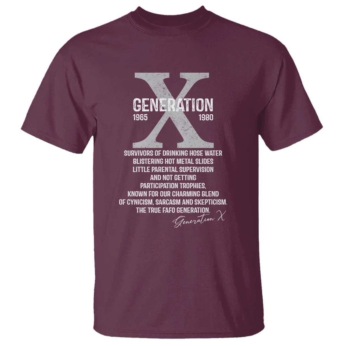 Proud Gen X 1965 to 1980 T Shirt Vintage Generation X