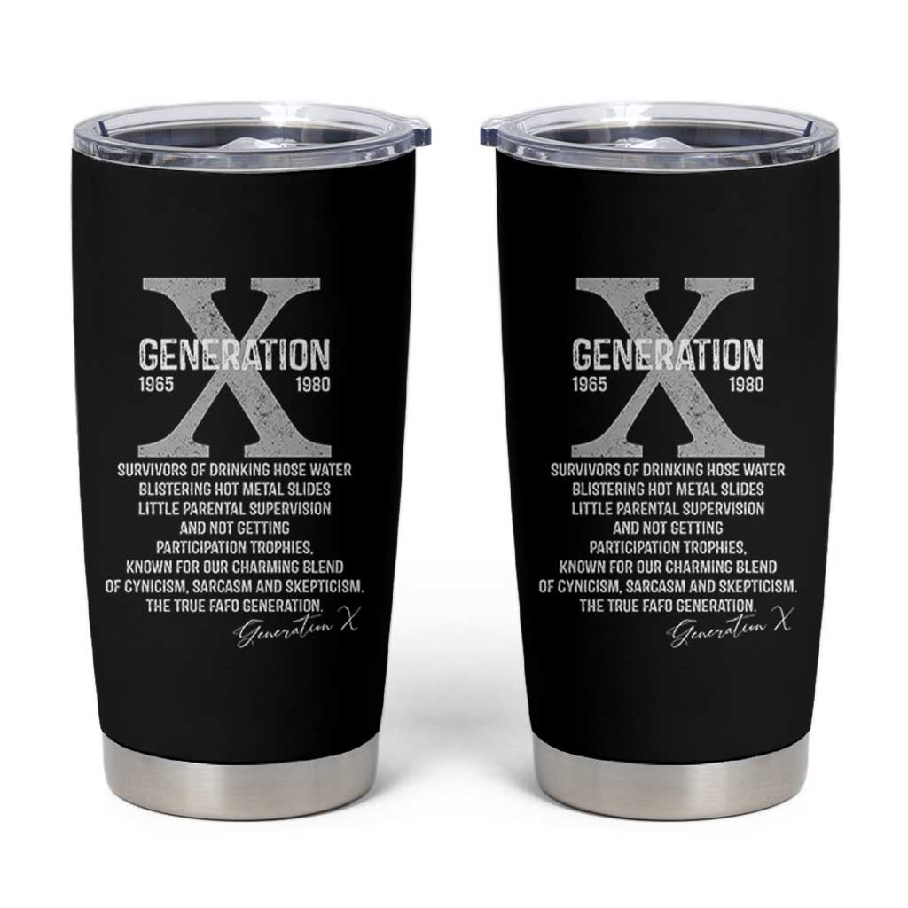 Proud Gen X 1965 to 1980 Tumbler Cup Vintage Generation X