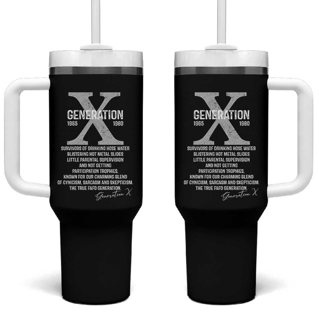 Proud Gen X 1965 to 1980 Tumbler With Handle Vintage Generation X