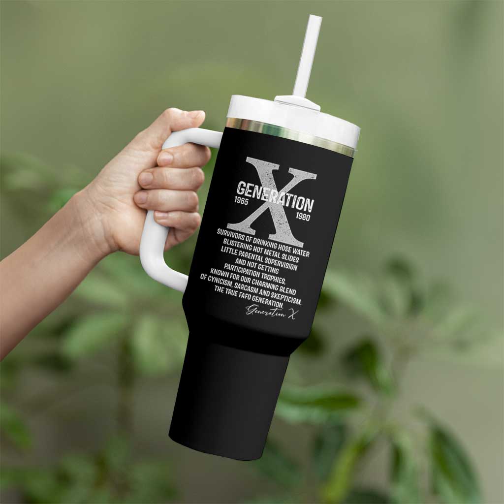 Proud Gen X 1965 to 1980 Tumbler With Handle Vintage Generation X