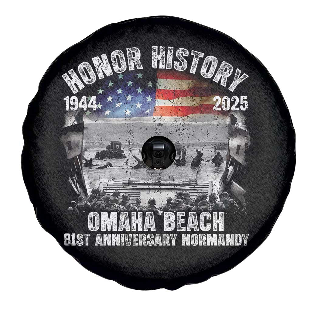 Omaha Beach D Day 81 ST Anniversary Honor History Normandy Spare Tire Cover American Flag WWII
