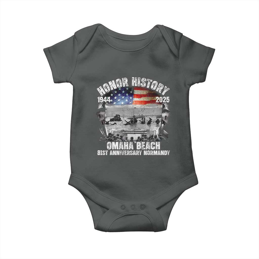 Omaha Beach D Day 81 ST Anniversary Honor History Normandy Baby Onesie American Flag WWII