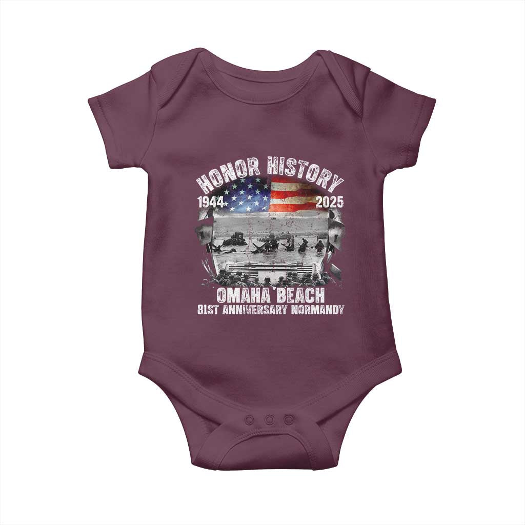 Omaha Beach D Day 81 ST Anniversary Honor History Normandy Baby Onesie American Flag WWII