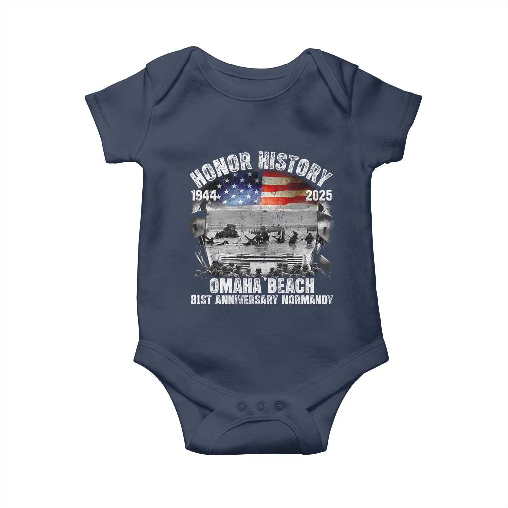 Omaha Beach D Day 81 ST Anniversary Honor History Normandy Baby Onesie American Flag WWII
