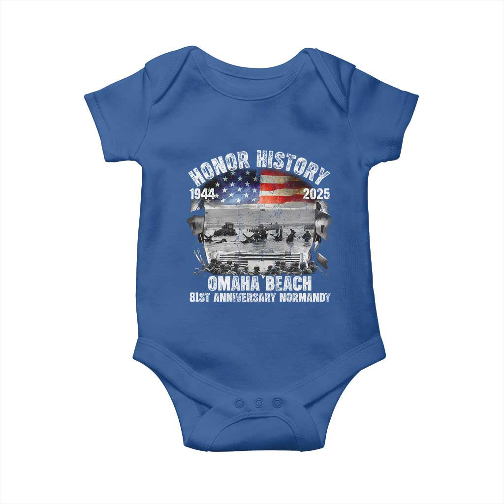 Omaha Beach D Day 81 ST Anniversary Honor History Normandy Baby Onesie American Flag WWII