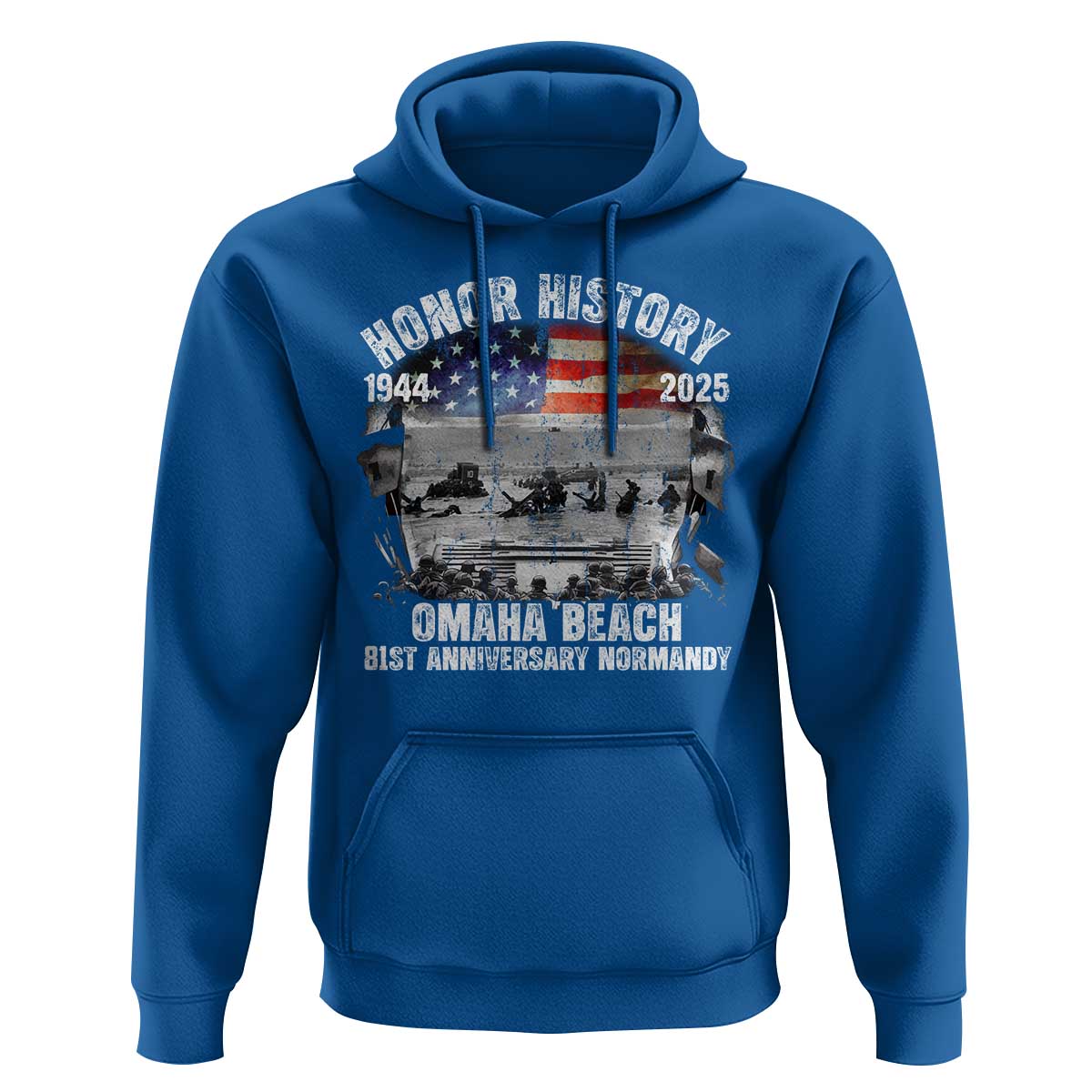 Omaha Beach D Day 81 ST Anniversary Honor History Normandy Hoodie American Flag WWII
