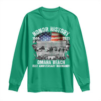 Omaha Beach D Day 81 ST Anniversary Honor History Normandy Long Sleeve Shirt American Flag WWII