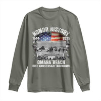 Omaha Beach D Day 81 ST Anniversary Honor History Normandy Long Sleeve Shirt American Flag WWII