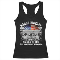 Omaha Beach D Day 81 ST Anniversary Honor History Normandy Racerback Tank Top American Flag WWII