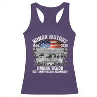 Omaha Beach D Day 81 ST Anniversary Honor History Normandy Racerback Tank Top American Flag WWII