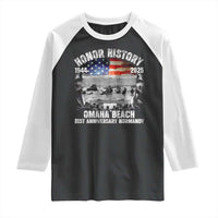 Omaha Beach D Day 81 ST Anniversary Honor History Normandy Raglan Shirt American Flag WWII