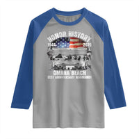 Omaha Beach D Day 81 ST Anniversary Honor History Normandy Raglan Shirt American Flag WWII