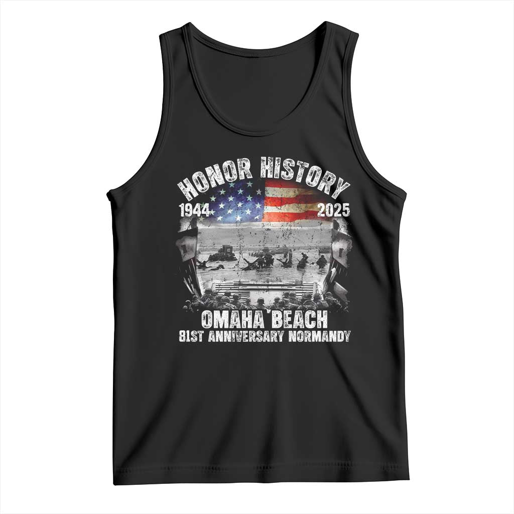 Omaha Beach D Day 81 ST Anniversary Honor History Normandy Tank Top American Flag WWII