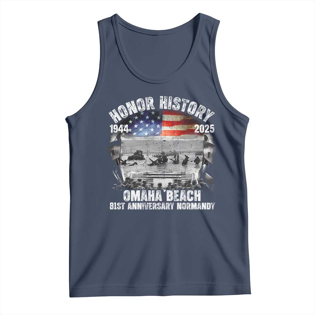 Omaha Beach D Day 81 ST Anniversary Honor History Normandy Tank Top American Flag WWII