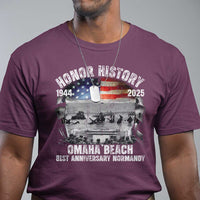 Omaha Beach D Day 81 ST Anniversary Honor History Normandy T Shirt American Flag WWII