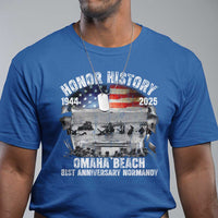 Omaha Beach D Day 81 ST Anniversary Honor History Normandy T Shirt American Flag WWII