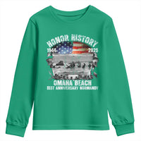 Omaha Beach D Day 81 ST Anniversary Honor History Normandy Youth Sweatshirt American Flag WWII