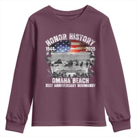 Omaha Beach D Day 81 ST Anniversary Honor History Normandy Youth Sweatshirt American Flag WWII