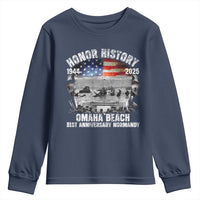 Omaha Beach D Day 81 ST Anniversary Honor History Normandy Youth Sweatshirt American Flag WWII