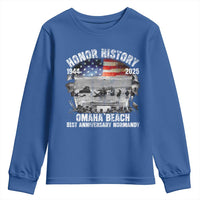 Omaha Beach D Day 81 ST Anniversary Honor History Normandy Youth Sweatshirt American Flag WWII