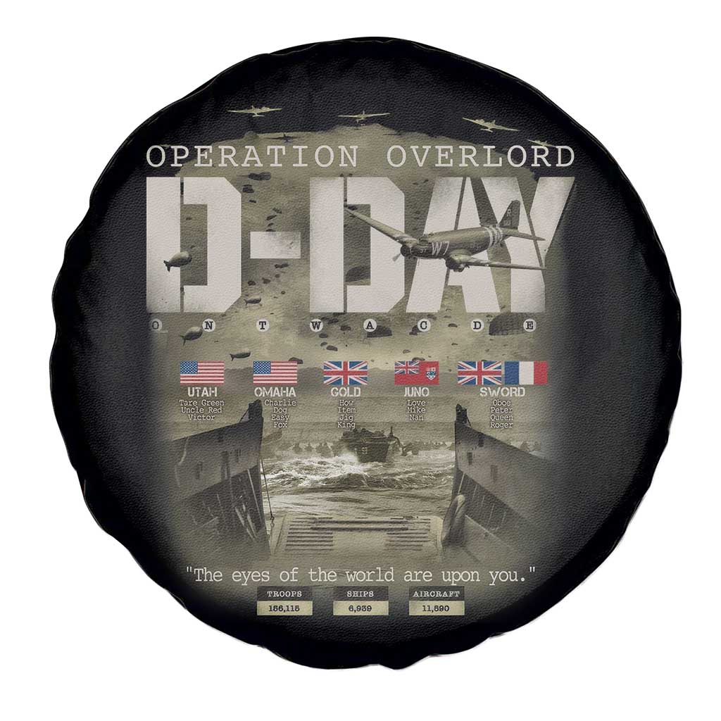 Operation Overlord D Day Normandy WWII Spare Tire Cover