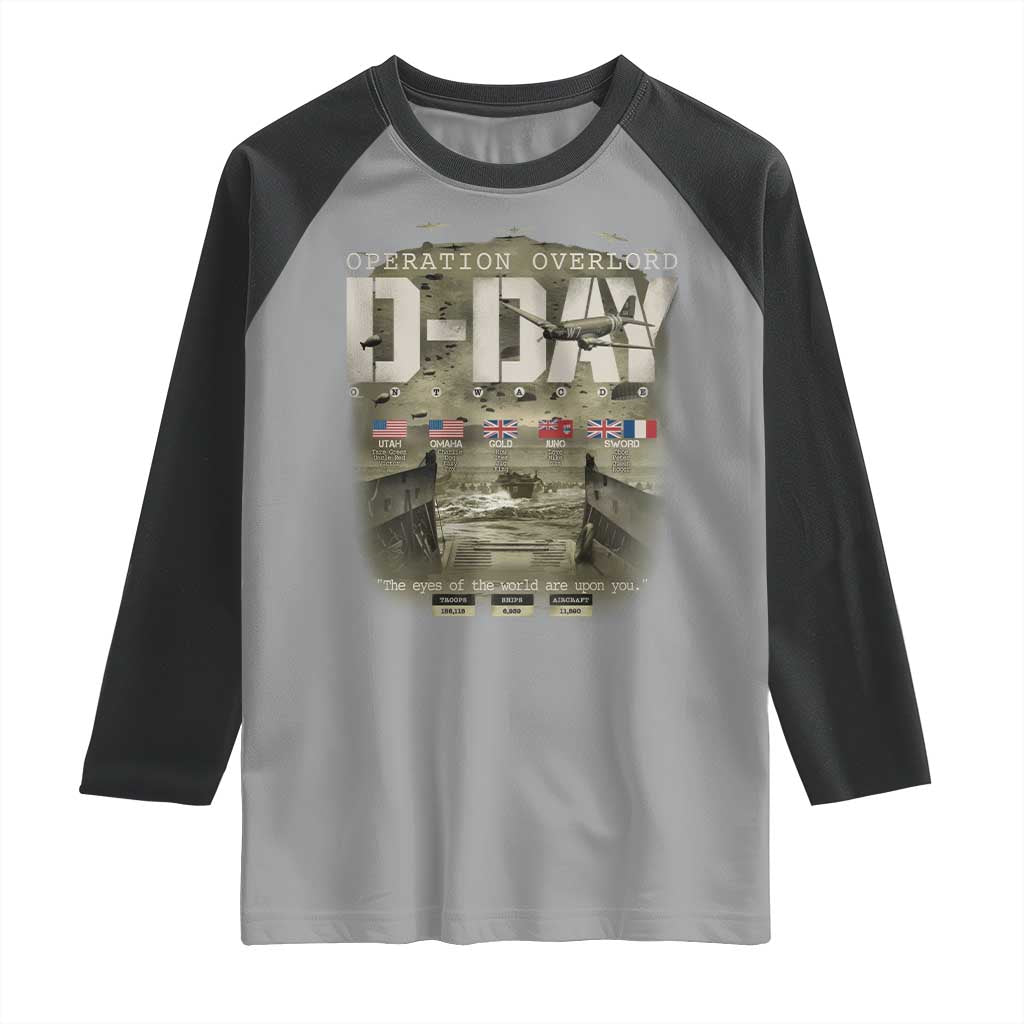 Operation Overlord D Day Normandy WWII Raglan Shirt