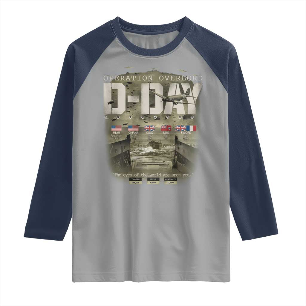 Operation Overlord D Day Normandy WWII Raglan Shirt