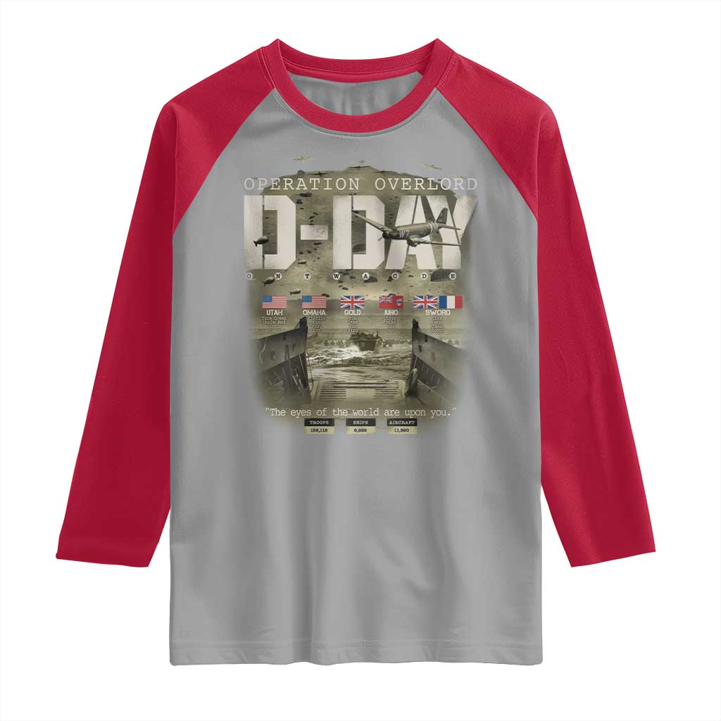 Operation Overlord D Day Normandy WWII Raglan Shirt