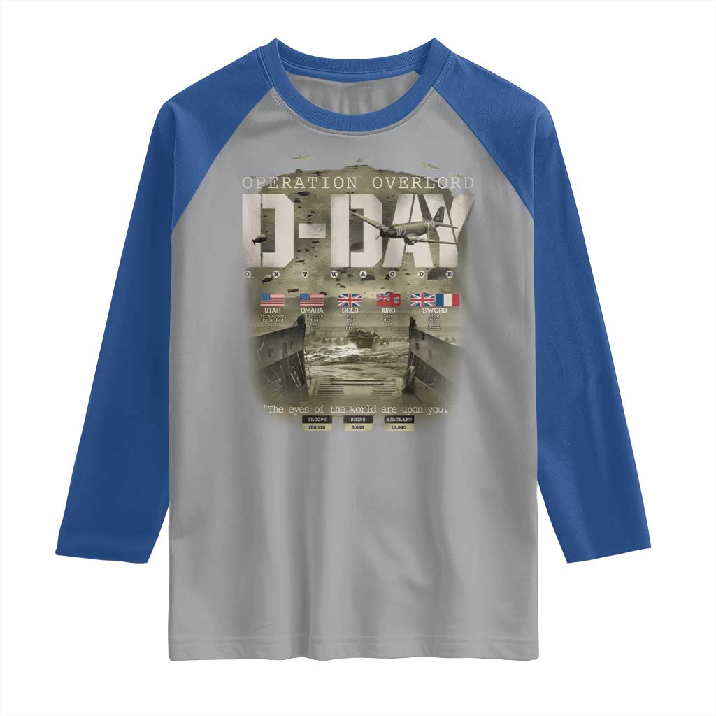 Operation Overlord D Day Normandy WWII Raglan Shirt