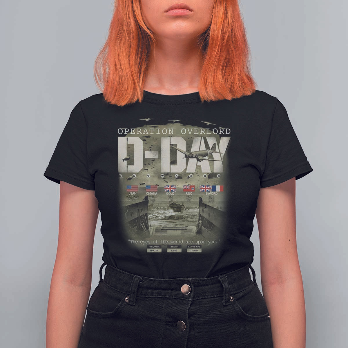 Operation Overlord D Day Normandy WWII T Shirt For Women