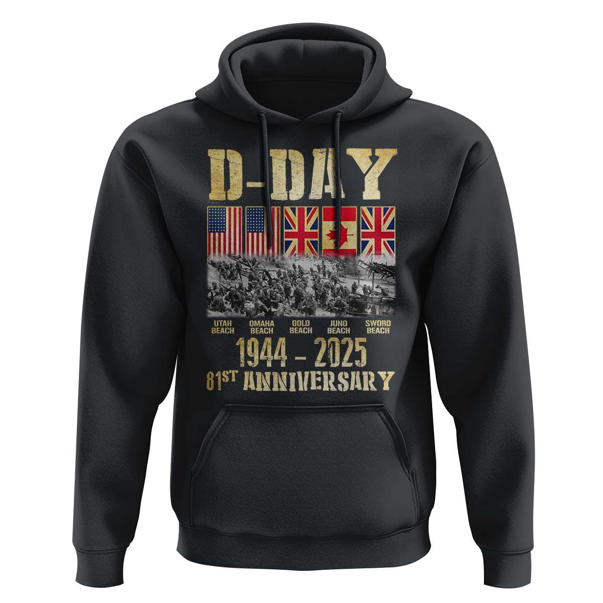 D Day 81st Anniversary Honor History Normandy WWII Hoodie