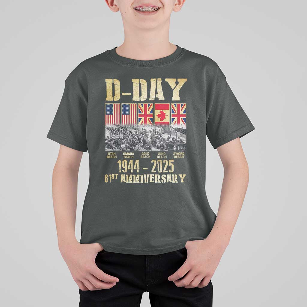 D Day 81st Anniversary Honor History Normandy WWII T Shirt For Kid