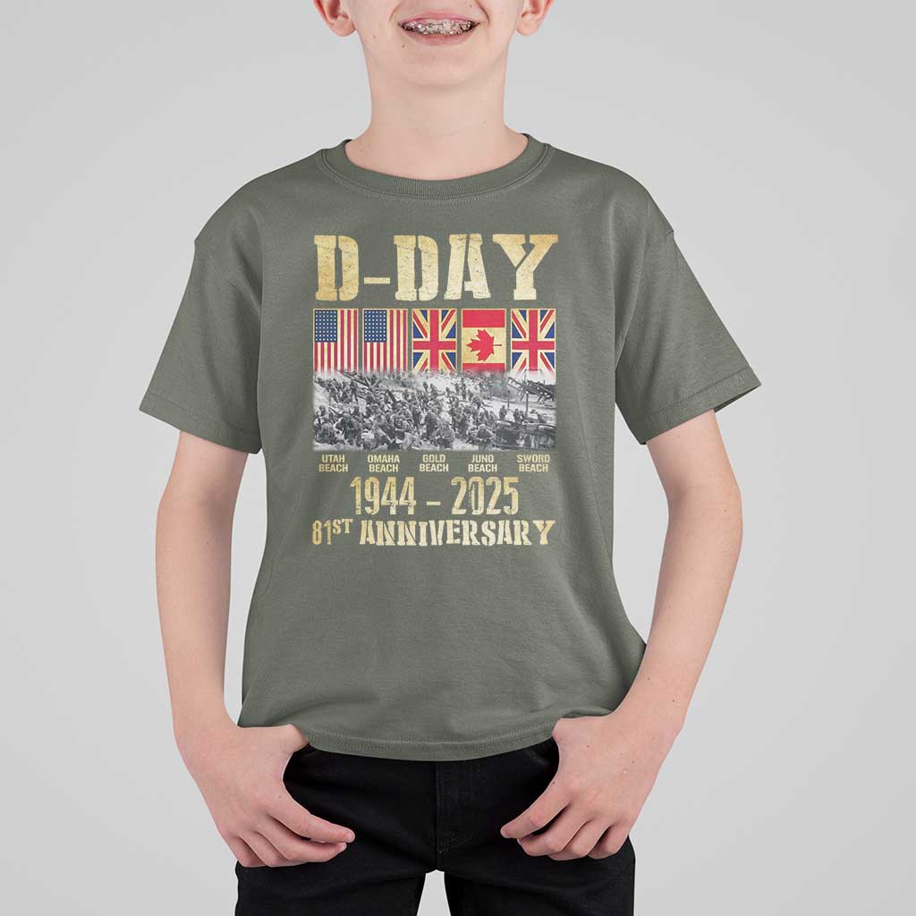 D Day 81st Anniversary Honor History Normandy WWII T Shirt For Kid