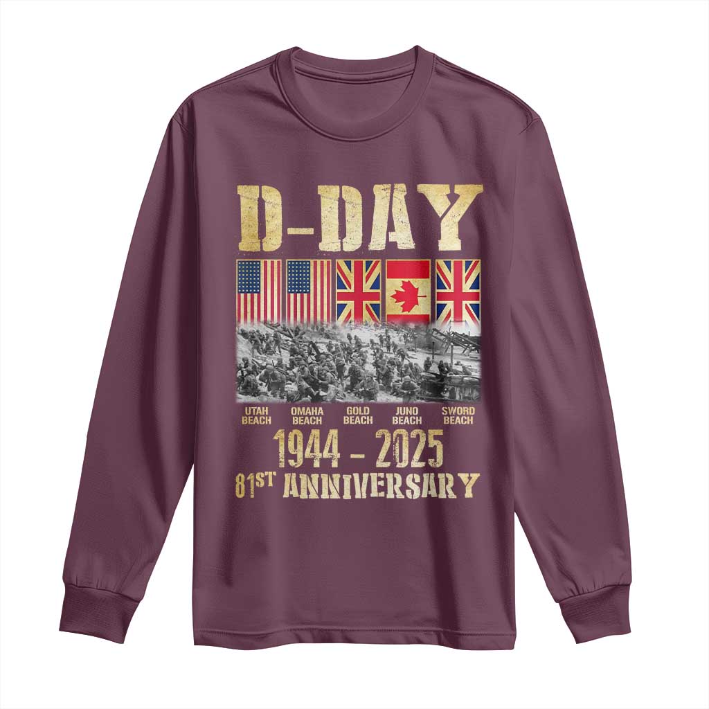 D Day 81st Anniversary Honor History Normandy WWII Long Sleeve Shirt