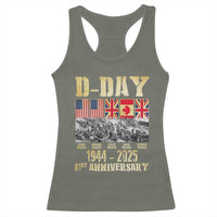 D Day 81st Anniversary Honor History Normandy WWII Racerback Tank Top