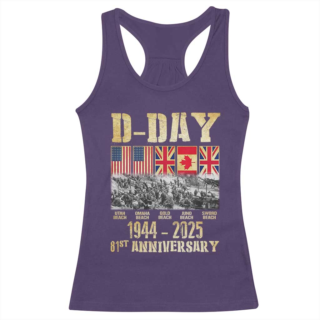 D Day 81st Anniversary Honor History Normandy WWII Racerback Tank Top